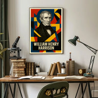 William Henry Harrison 9th President of the United States Abstract Pop Poster