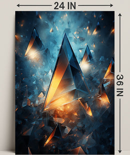 Shattered Light Abstract Geometric Art Poster