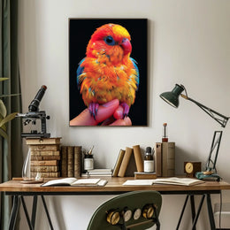 Vibrant Parrot Portrait Poster