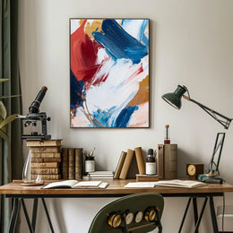 Vibrant Composition Of Layered Paint Abstract Poster