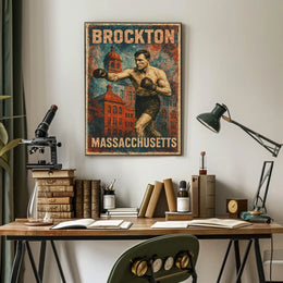 Brockton Boxing Heritage Vintage Wanderlust Poster