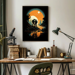 Cosmic Explorers at Sunset Poster