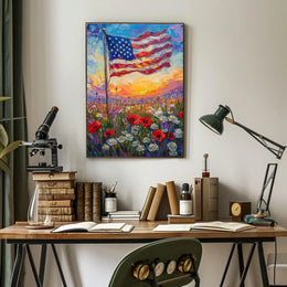 windswept American flag Poster