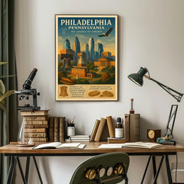 Philadelphia Heritage Vintage Poster: Liberty and Culture
