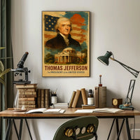 Thomas Jefferson 3rd President of the United States Layered Digital Collage Poster