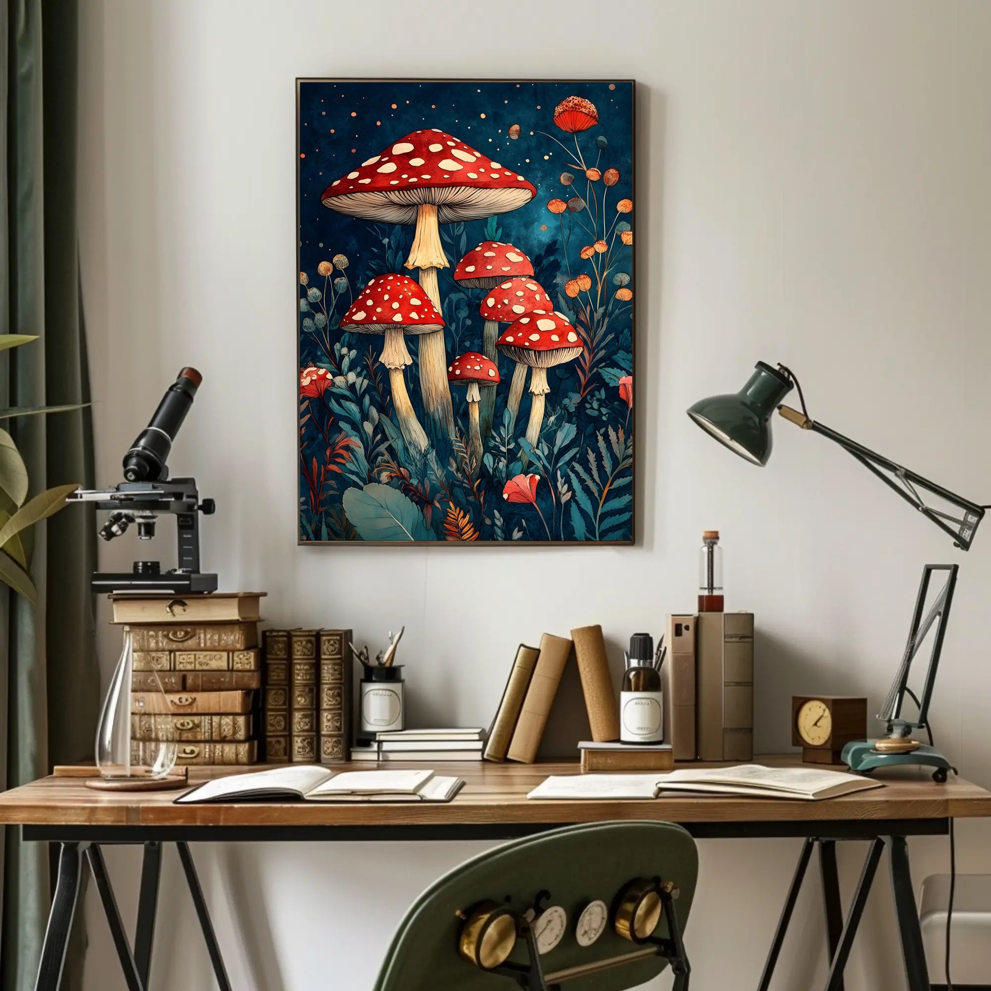 Enchanted Forest Mushrooms Wall Art Print