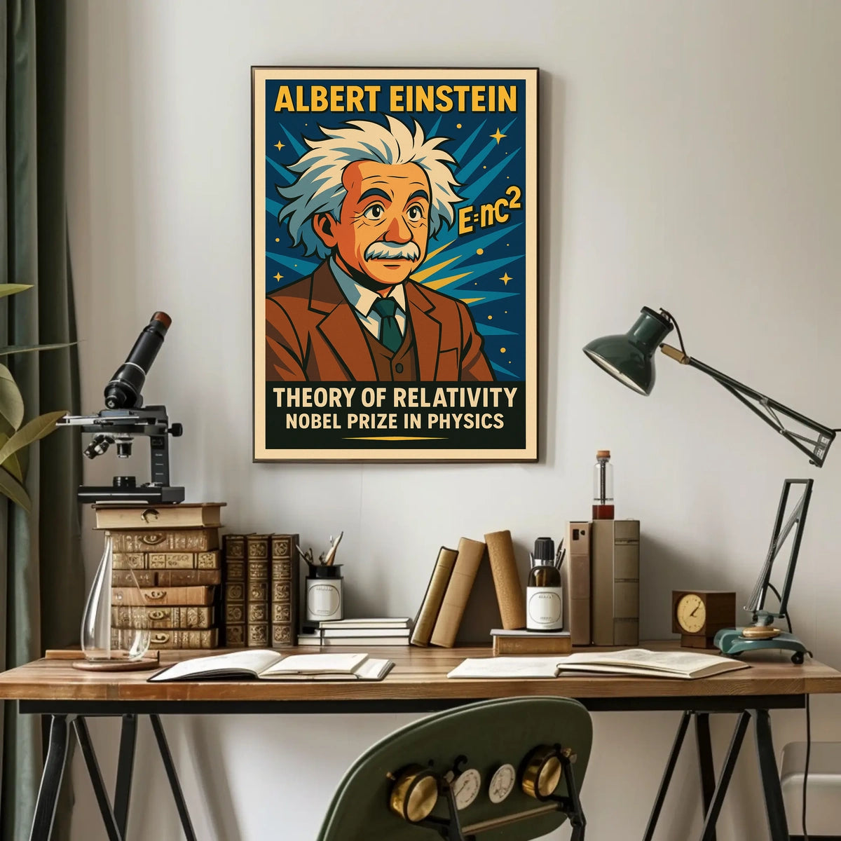 Einstein Relativity Vintage Science Poster