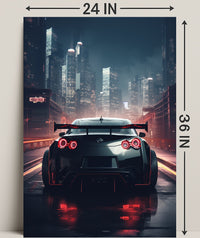 Night Drive In The City Poster