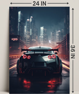 Night Drive In The City Poster