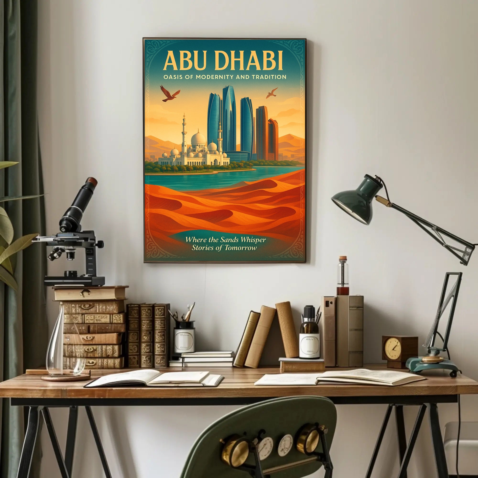 Abu Dhabi Fusion of Tradition and Progress Urban or Cityscape Poster