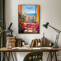Napoli Scenic View from Open Window Poster