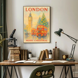 London Christmas Scene Poster