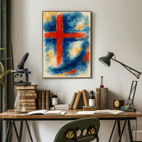 Abstract Cross In Watercolor Abstract Poster