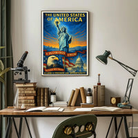 The United States of America Land of Freedom and Opportunity Poster PosterGoat