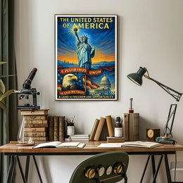 The United States of America Land of Freedom and Opportunity Poster PosterGoat