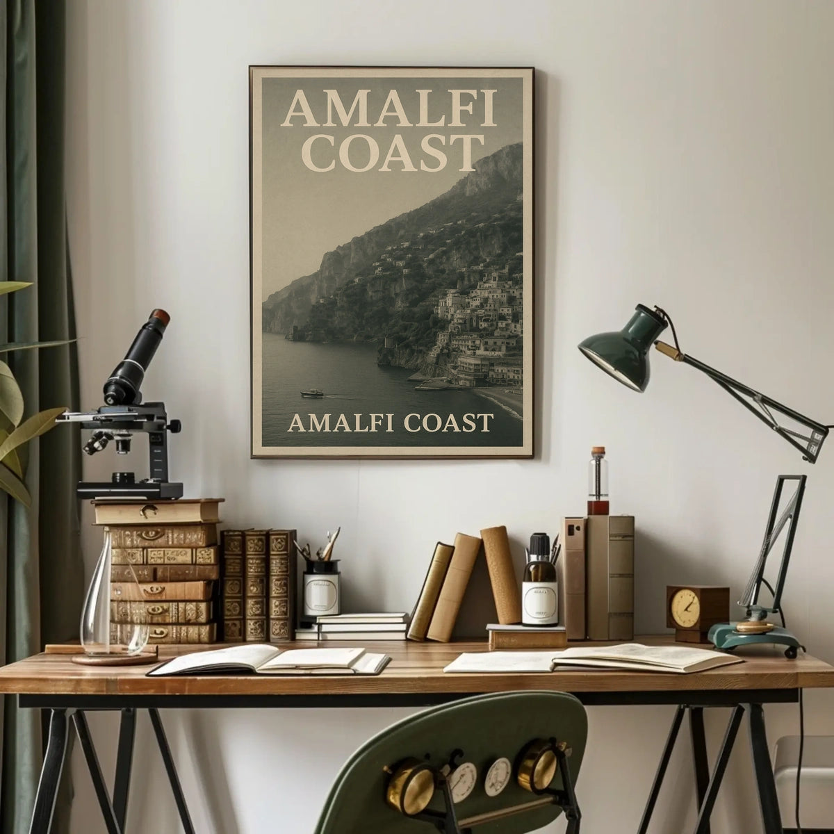 Amalfi Coast Poster Wall Art for Coastal Decor Lovers