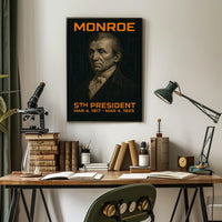 James Monroe 5th President of the United States Techno Schematic Poster