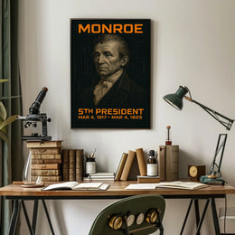 James Monroe 5th President of the United States Techno Schematic Poster