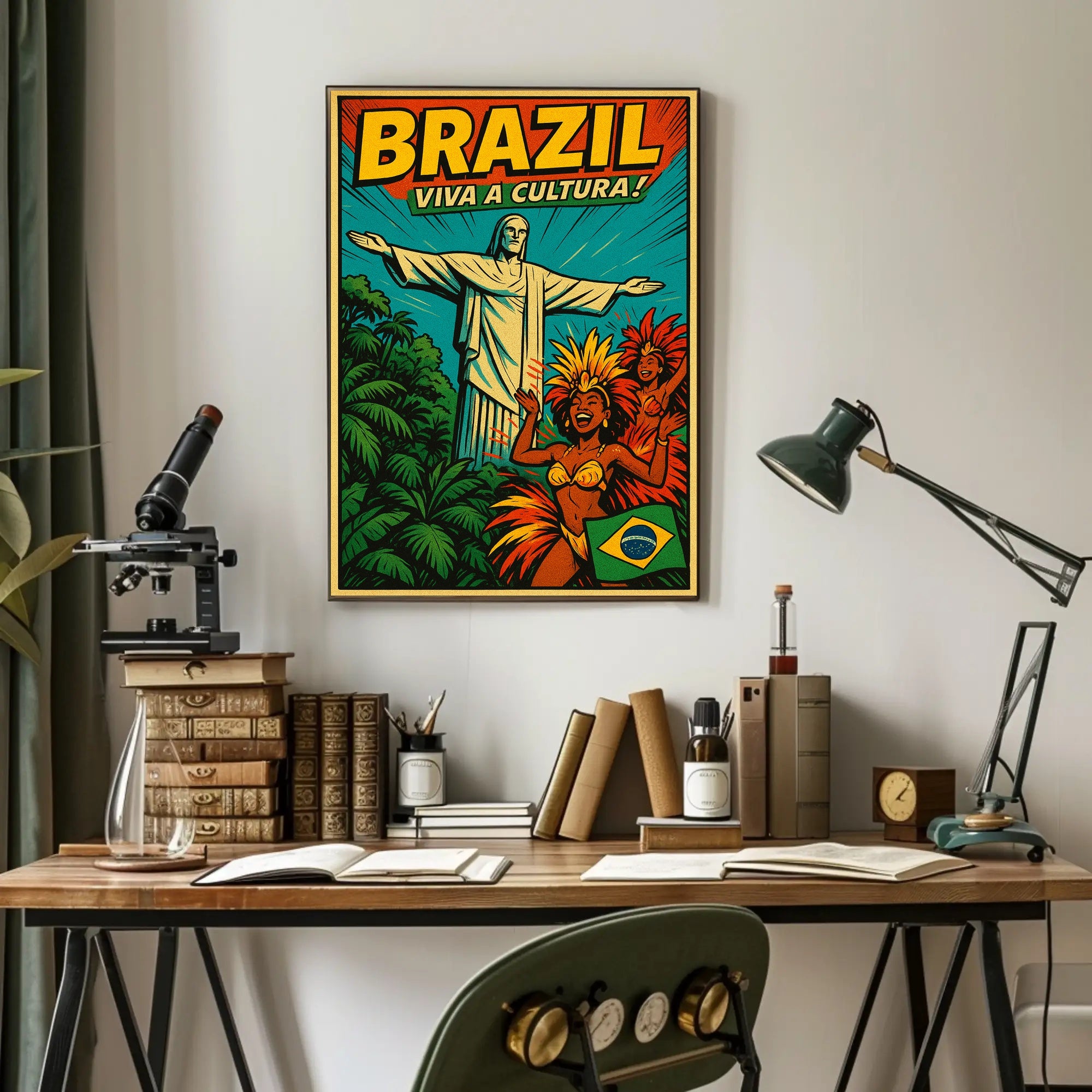Brazilian Carnival Vibrance Vintage Cultural or Heritage Poster