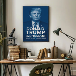 Donald Trump Visionary Leader in Monochrome Poster