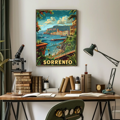Sorrento Italy Amalfi Coast Seaside Travel Poster