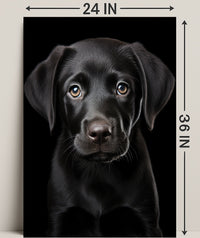 Portrait Of A Black Labrador Puppy Poster