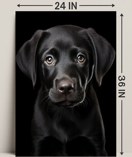 Portrait Of A Black Labrador Puppy Poster