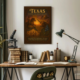 Texas Heritage Vintage Art: Cultural or Heritage Poster