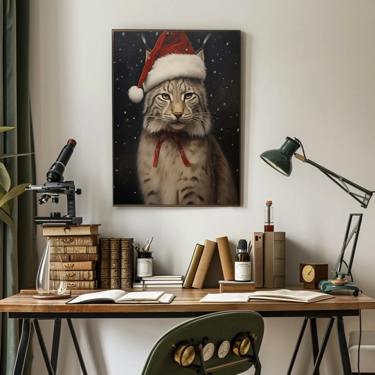 Festive Lynx In Winter Wonderland Poster