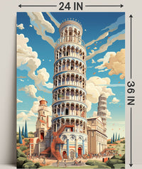 The Leaning Tower Of Pisa Artistic Poster PosterGoat