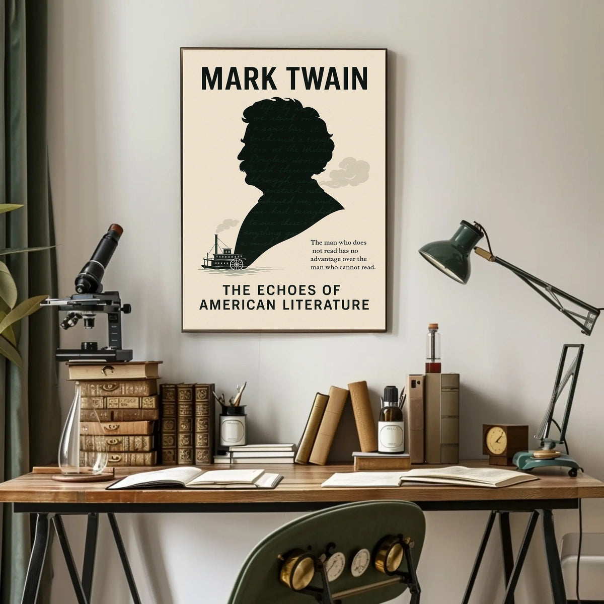 Mark Twain The Echoes of American Literature Poster