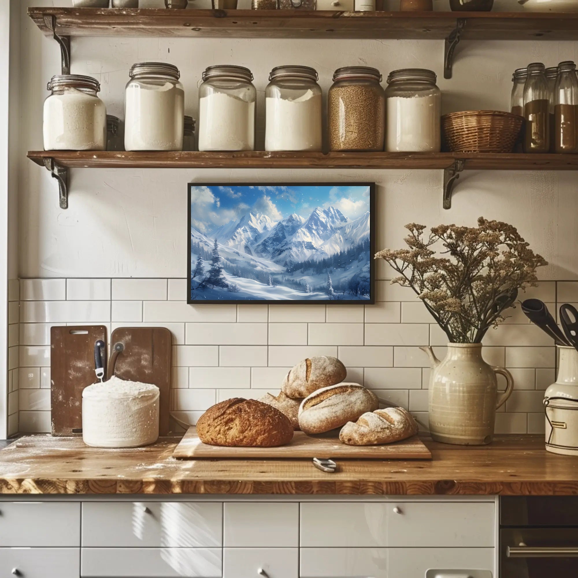 Majestic Winter Mountains Poster