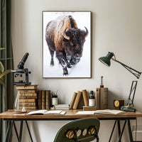 Majestic Bison in Snowy Wilderness Art Print