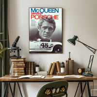 McQueen Drives Porsche Poster