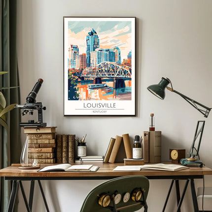 Louisville Cityscape Travel Poster