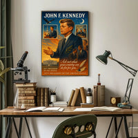 John F. Kennedy Vintage Patriotic Leadership Poster