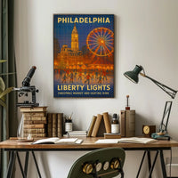 Philadelphia Liberty Lights Poster
