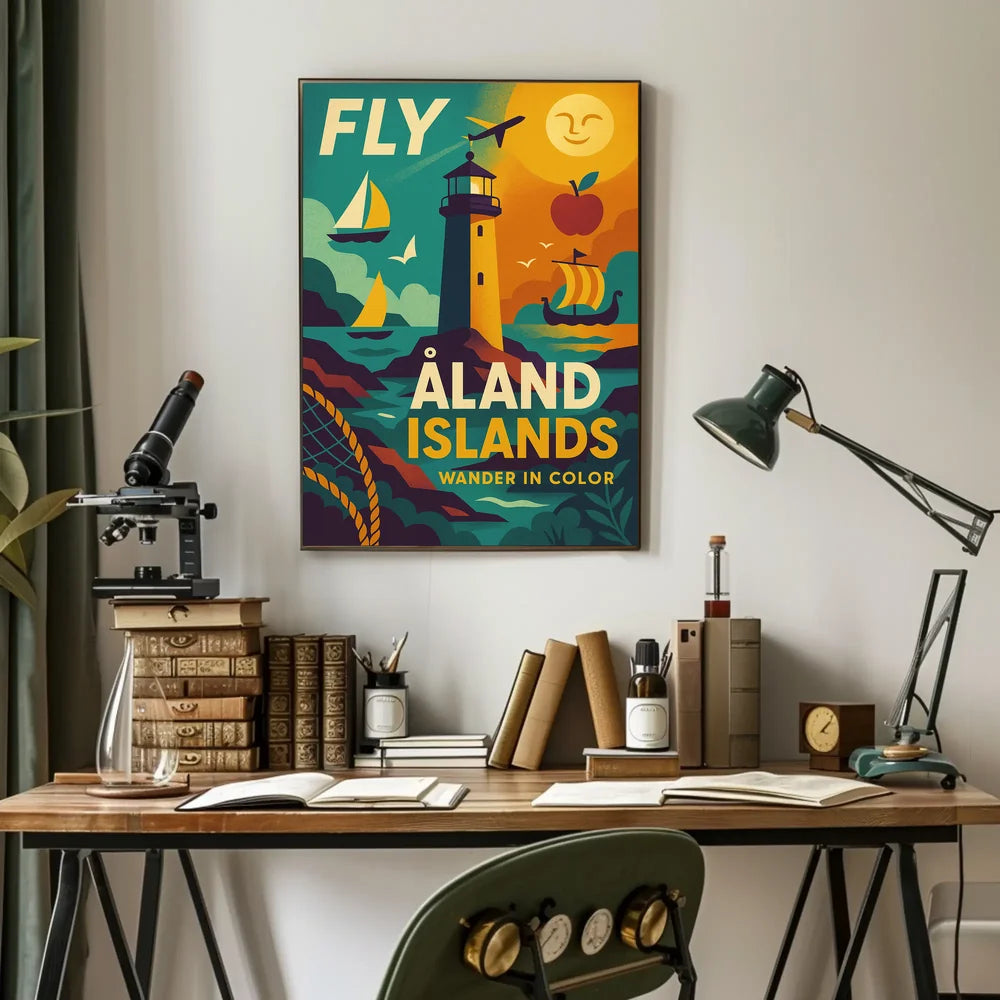 Travel to Vibrant Åland Islands with Retro Adventure Poster PosterGoat