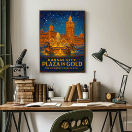 Kansas City Plaza In Gold Poster