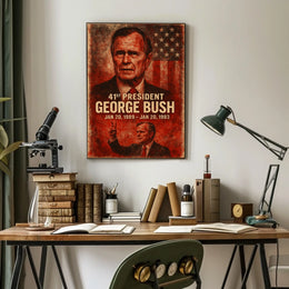 41st President Patriotic Vintage Historical or Presidential Poster
