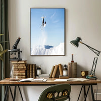 Aerial Skiing Adventure Poster