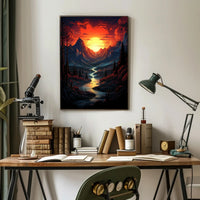 Radiant Mountain Sunset Poster