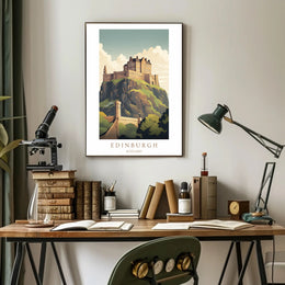 Edinburgh Castle Illustration Poster PosterGoat
