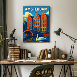 Amsterdam A Vibrant Cityscape Poster