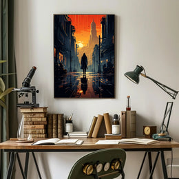 Sunset In The Cityscape Poster