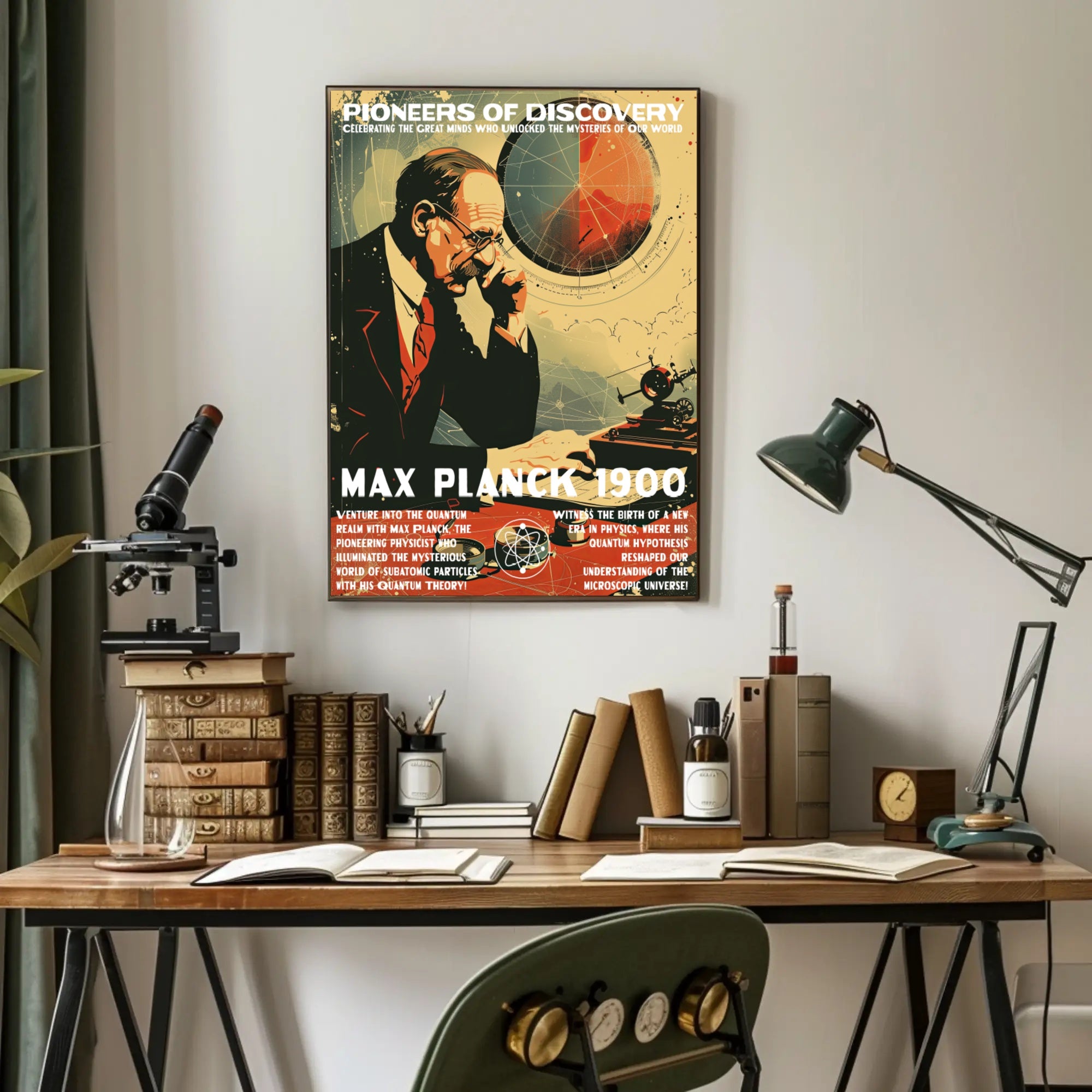Max Planck Quantum Theory Educational or Infographic Poster