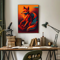 Geometric Fox Dj Poster