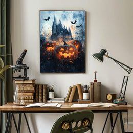 Gothic Ominous Castle Halloween-Themed Cultural Poster