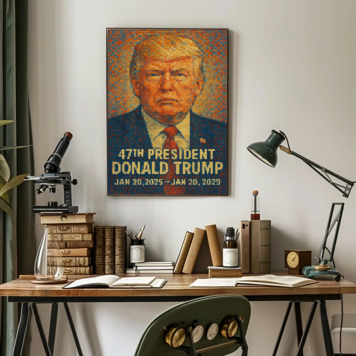Presidential Mosaic Portrait Bold Leadership Decor Poster