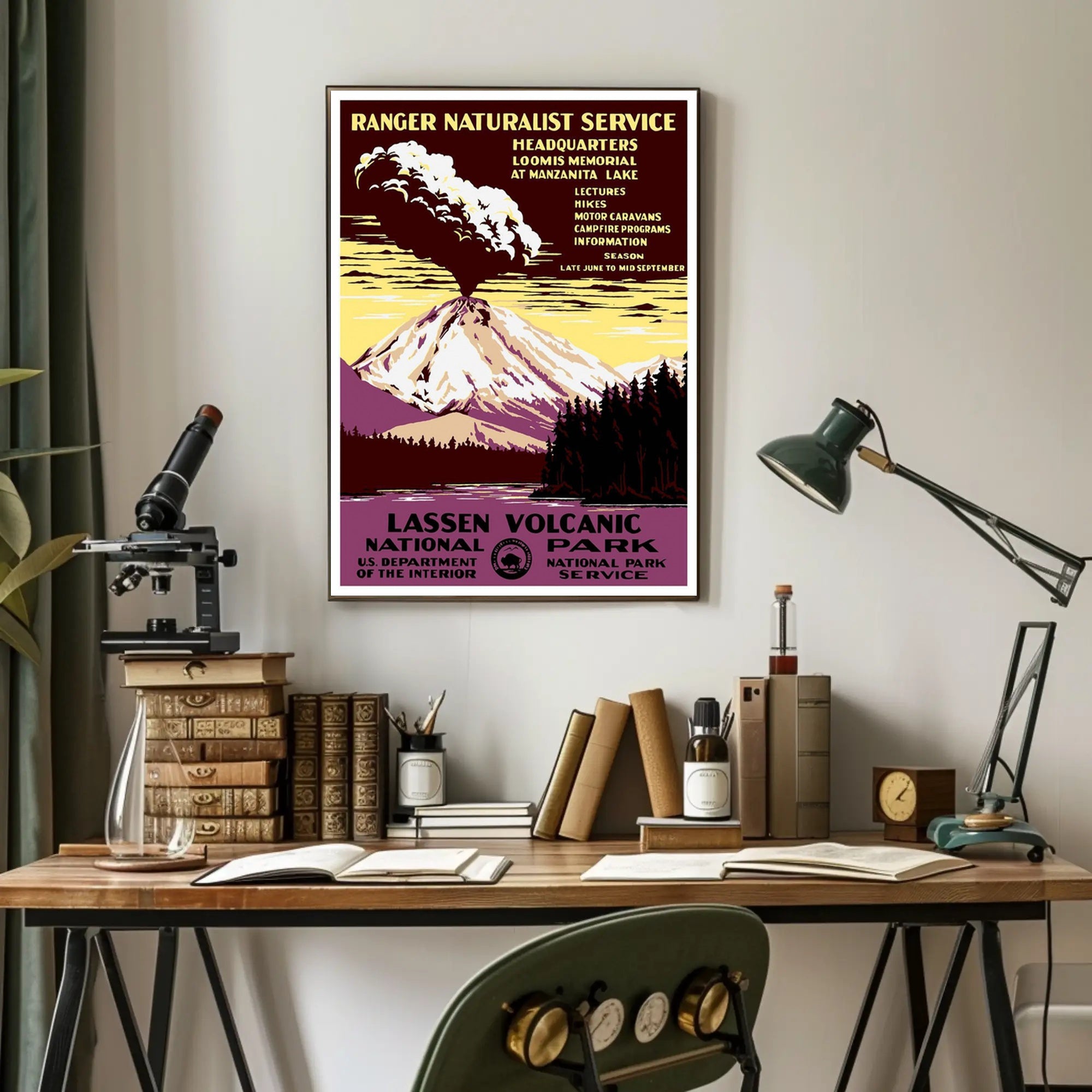 Lassen Volcanic National Park Scenic Travel Poster Print